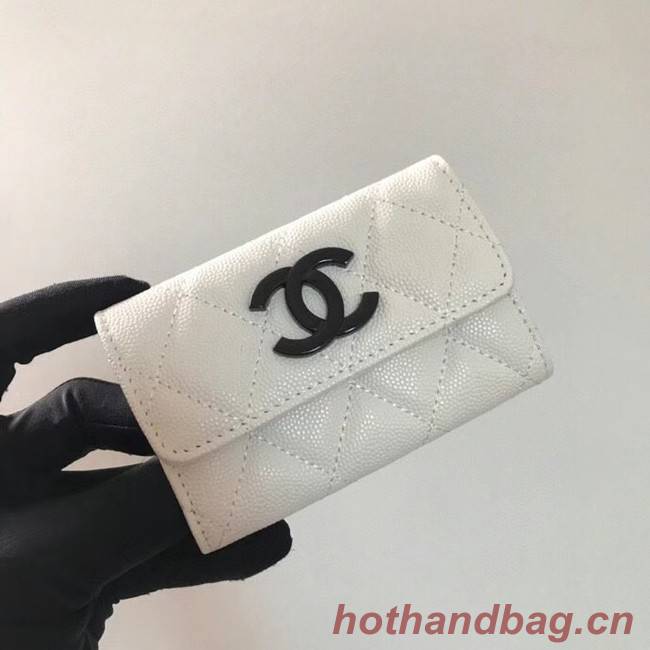 Chanel card holder Calfskin AP1966 white