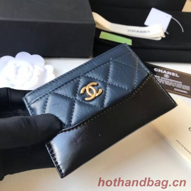 Chanel classic wallet Calfskin & Gold-Tone Metal A84368 blue