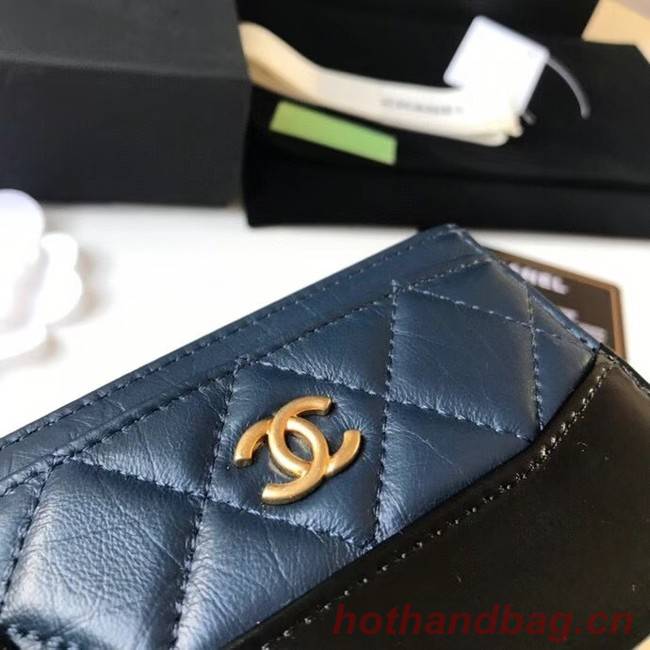 Chanel classic wallet Calfskin & Gold-Tone Metal A84368 blue