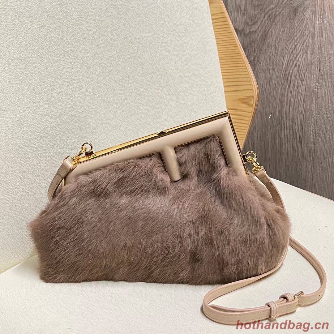 FENDI FIRST SMALL mink bag 8BP129A grey