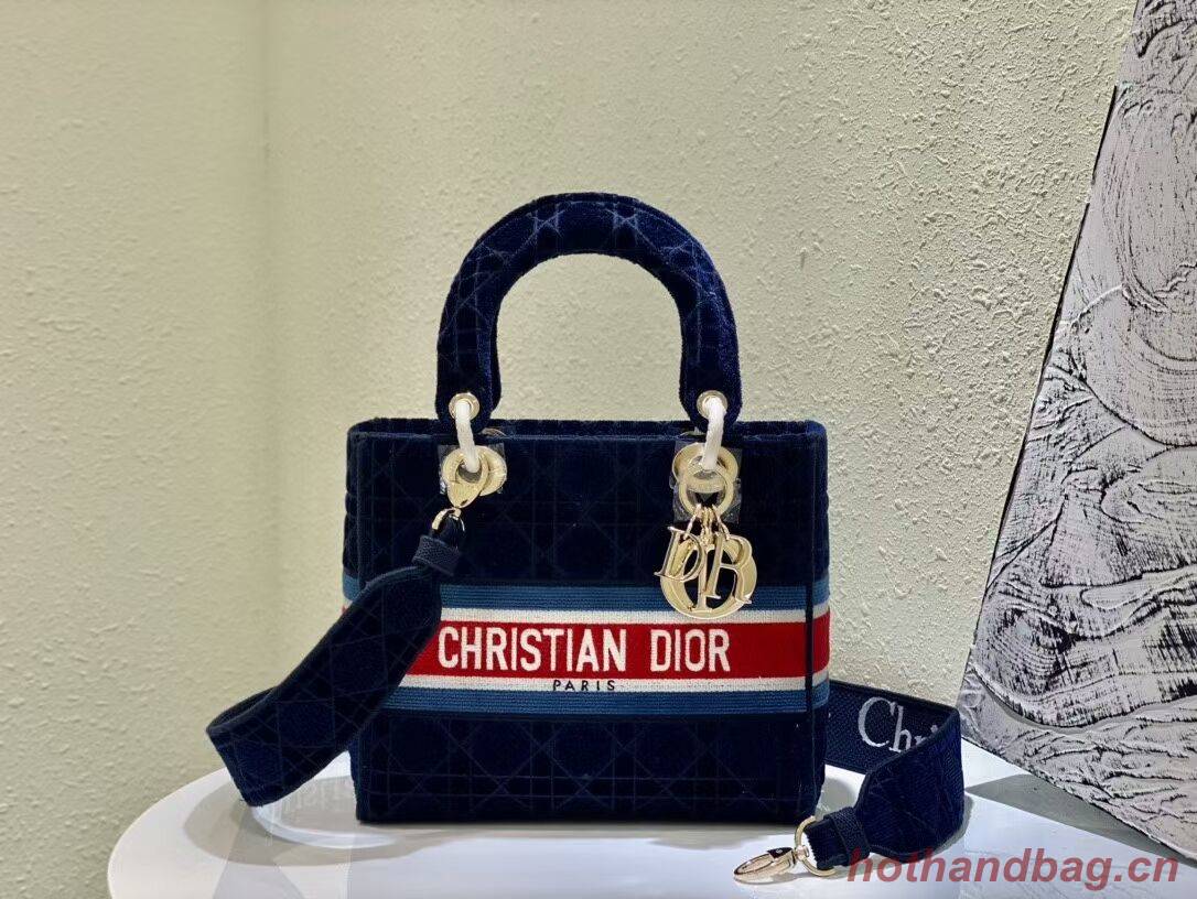 DIOR BOOK TOTE Velvet  M2030 Dark Blue