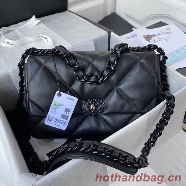 CHANEL Lambskin 19 Flap Bag AS1160 AS1161 black