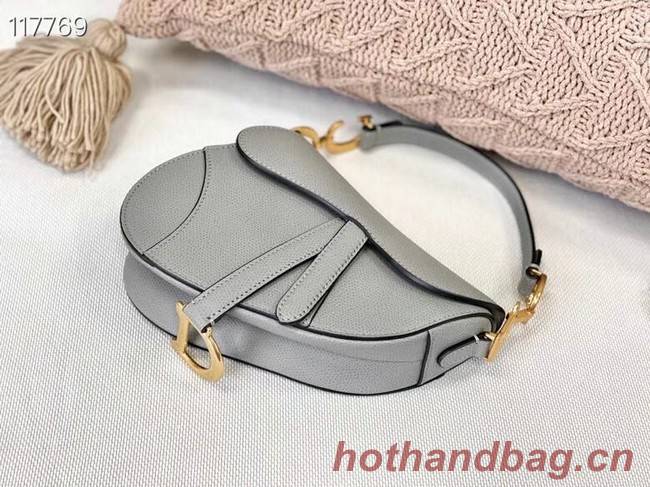 Dior SMALL SADDLE-TAS VAN KALFSLEER M0445CW GREY