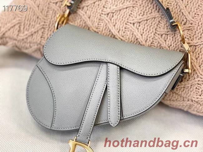 Dior SMALL SADDLE-TAS VAN KALFSLEER M0445CW GREY