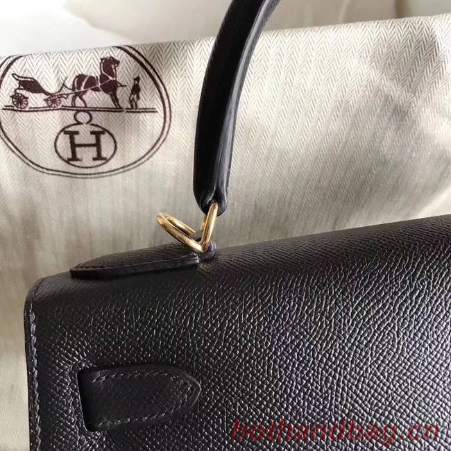 Hermes Kelly 25cm Tote Bag Original Epsom Leather Bag KL25 Black