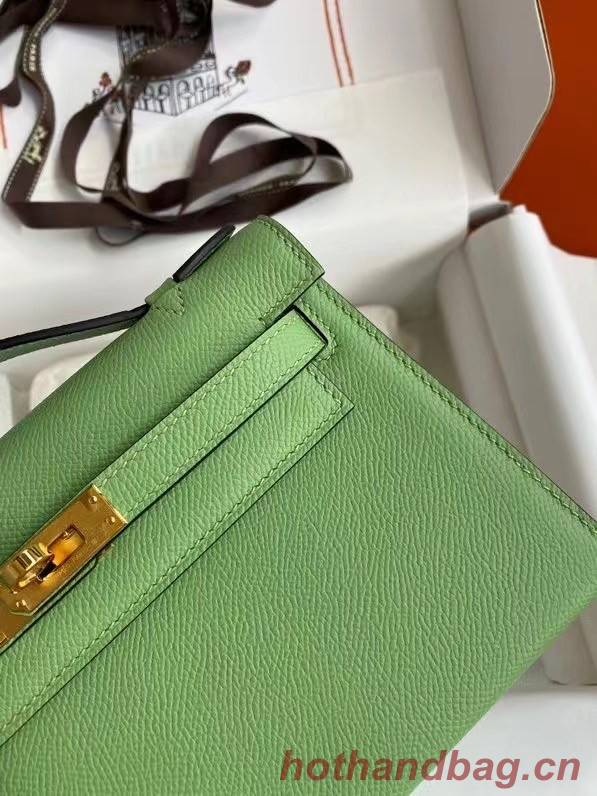 Hermes Original Epsom Leather KEL2278 green&gold-Tone Metal