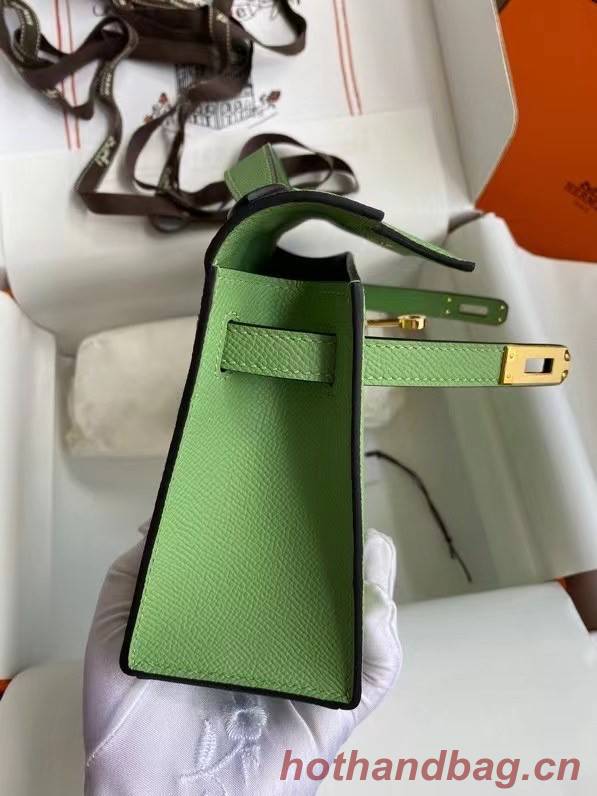 Hermes Original Epsom Leather KEL2278 green&gold-Tone Metal