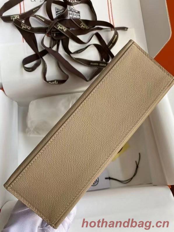 Hermes Original Epsom Leather KEL2278 grey&gold-Tone Metal