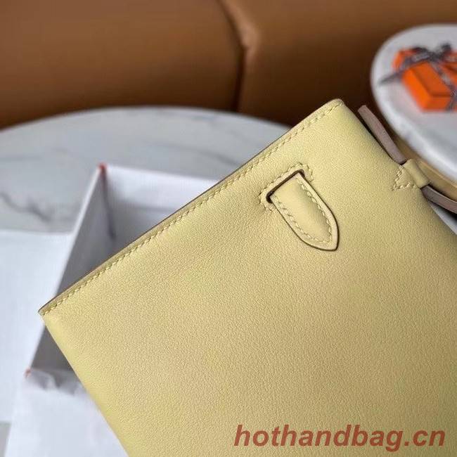 Hermes Original Epsom Leather KEL2278 Pearl White&Silver-Tone Metal