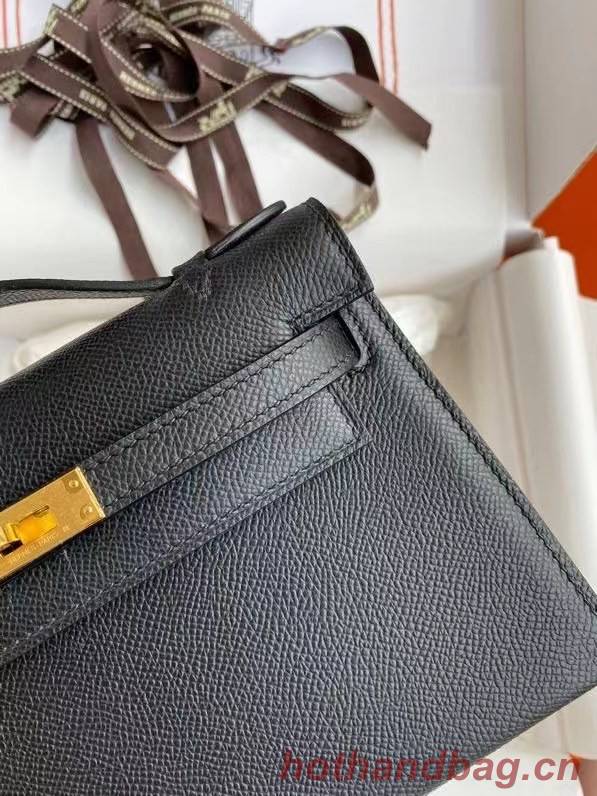 Hermes Original Epsom Leather KEL2278 black&gold-Tone Metal