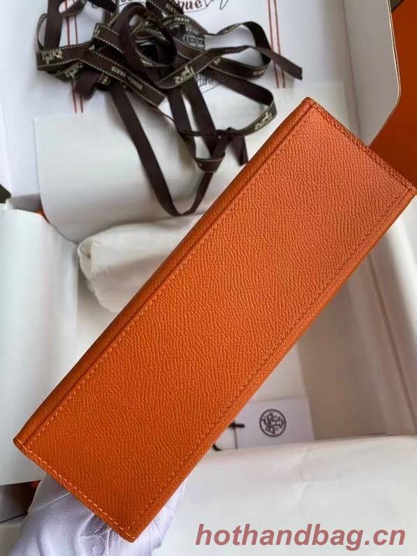 Hermes Original Epsom Leather KEL2278 orange&gold-Tone Metal