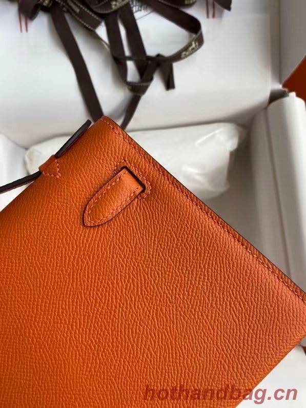 Hermes Original Epsom Leather KEL2278 orange&gold-Tone Metal