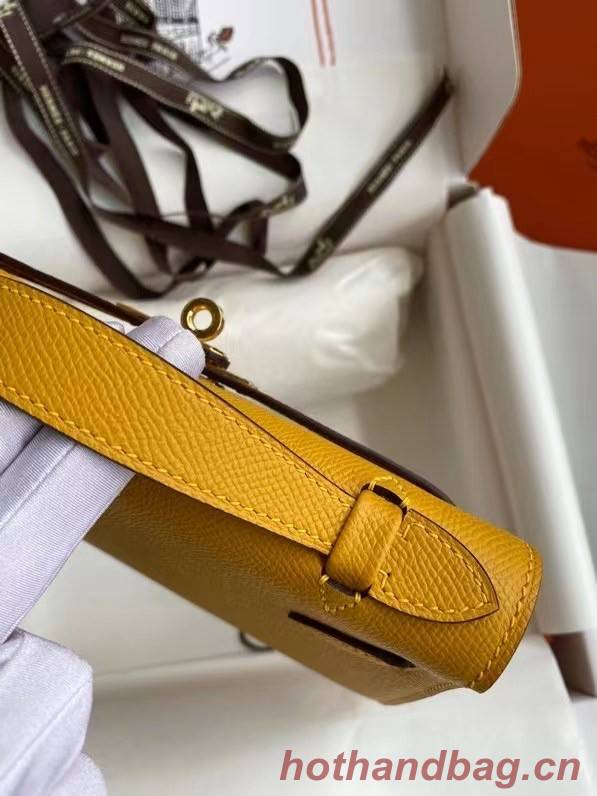 Hermes Original Epsom Leather KEL2278 yellow&gold-Tone Metal