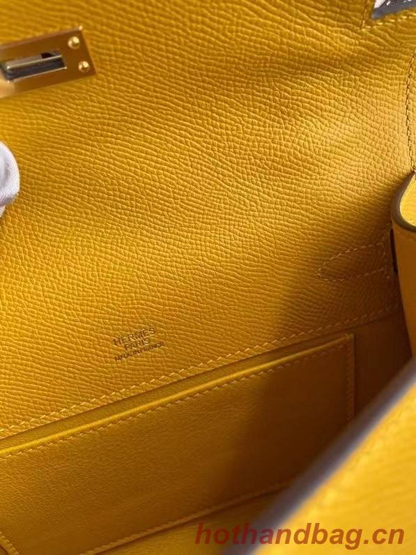 Hermes Original Epsom Leather KEL2278 yellow&gold-Tone Metal