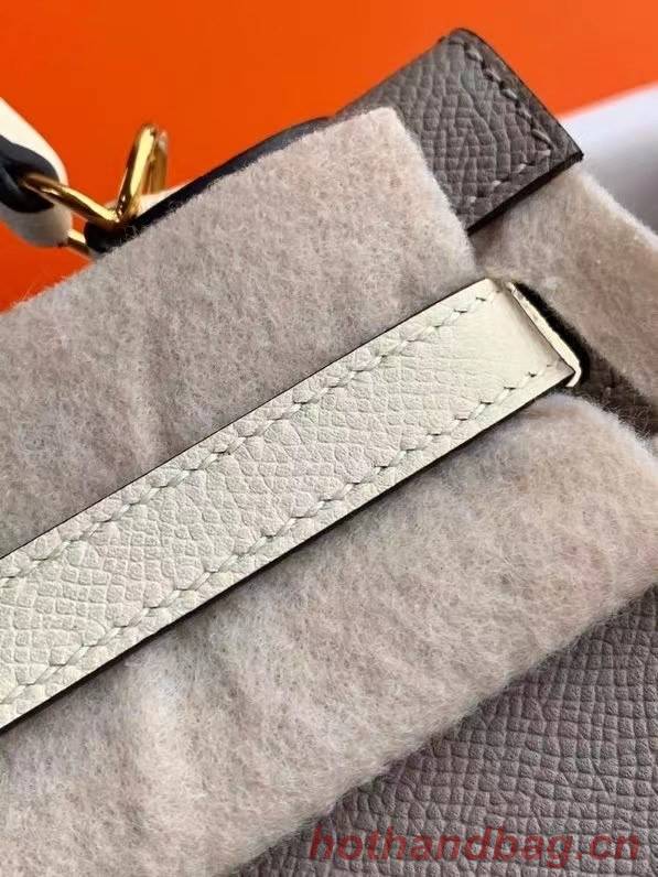 Hermes Original Epsom Leather KEL2578 white&black