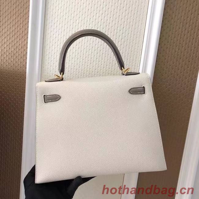 Hermes Original Epsom Leather KEL2578 white&grey