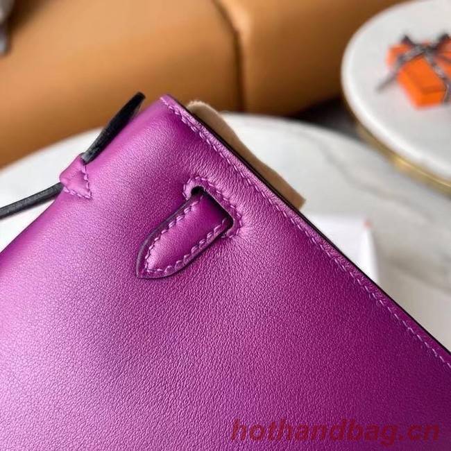 Hermes Original swift Leather KEL2278 purple&gold-Tone Metal