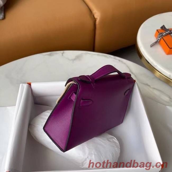 Hermes Original swift Leather KEL2278 purple&gold-Tone Metal