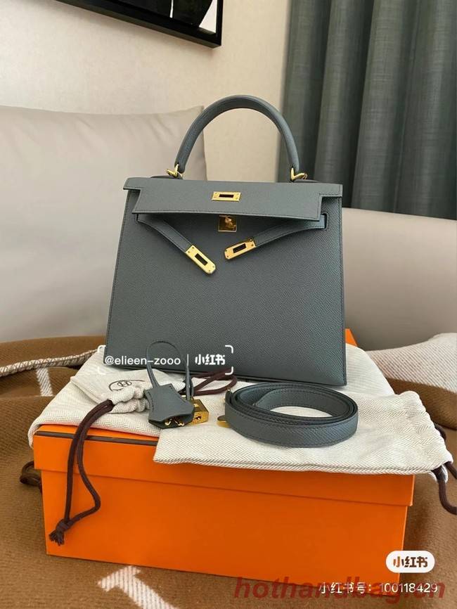 Hermes Original Epsom Leather KEL2578 Elephant grey