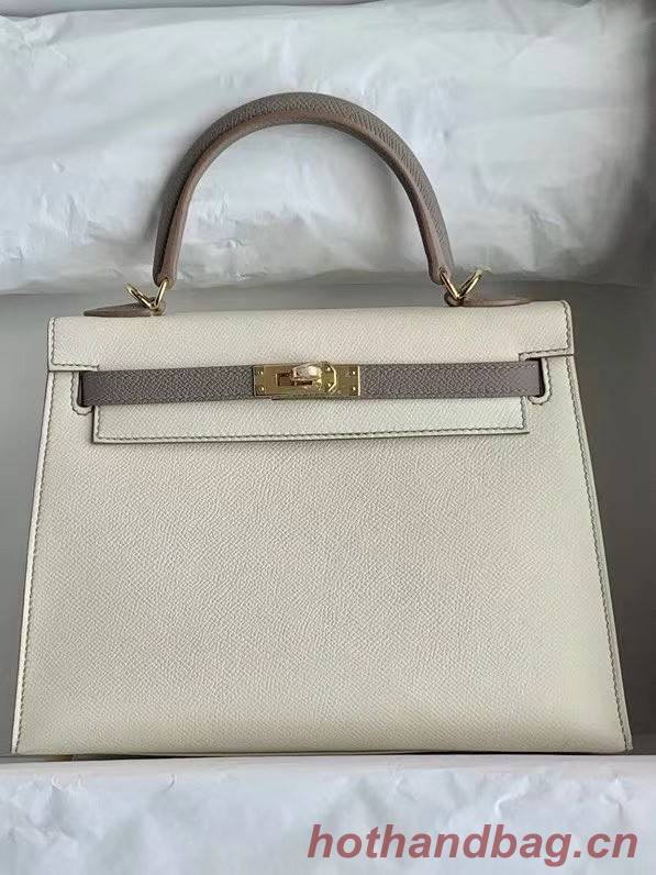 Hermes Original Epsom Leather KEL2578 cream&grey