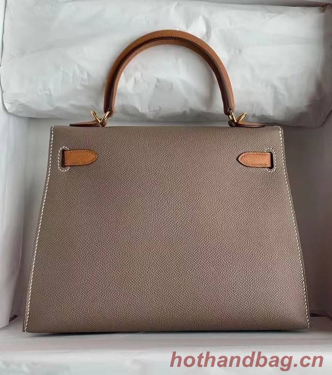 Hermes Original Epsom Leather KEL2578 grey&brown