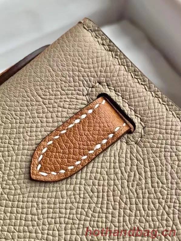 Hermes Original Epsom Leather KEL2578 light grey&brown