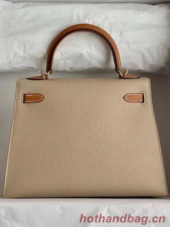 Hermes Original Epsom Leather KEL2578 light grey&brown