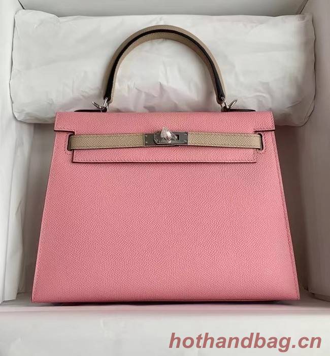 Hermes Original Epsom Leather KEL2578 pink&light grey