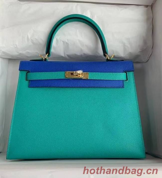 Hermes Original Epsom Leather KEL2578 skyblue&Electro optic blue