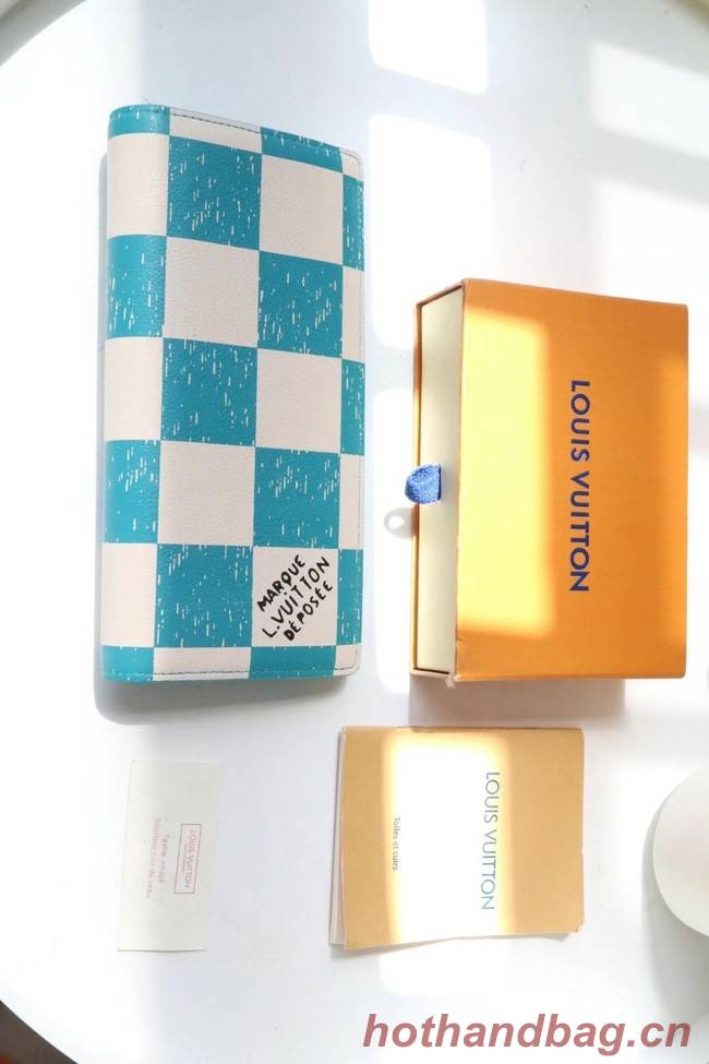 Louis Vuitton BRAZZA WALLET M60494 light blue