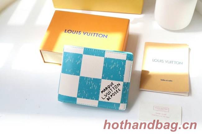 Louis Vuitton MULTIPLE WALLET M60496 light blue