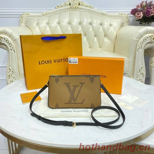 Louis vuitton  Canvas DOUBLE ZIP POCHETTE M80084 brown