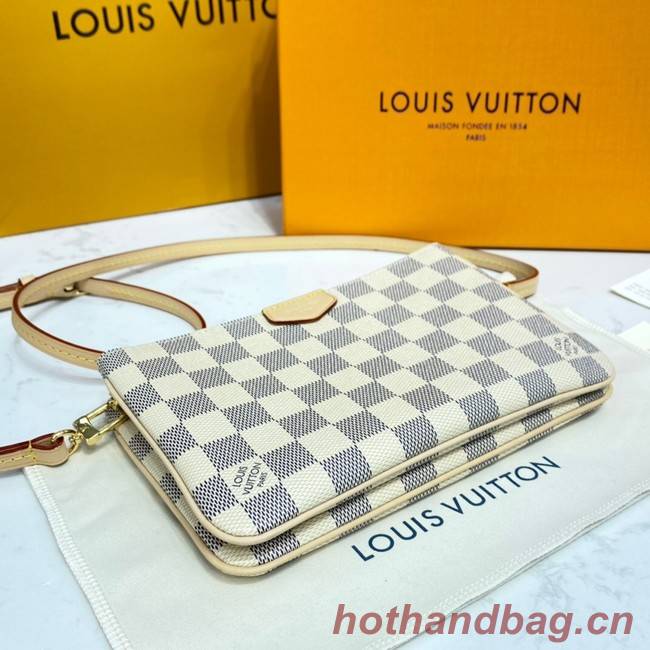 Louis vuitton Damier Azur Canvas DOUBLE ZIP POCHETTE M80084