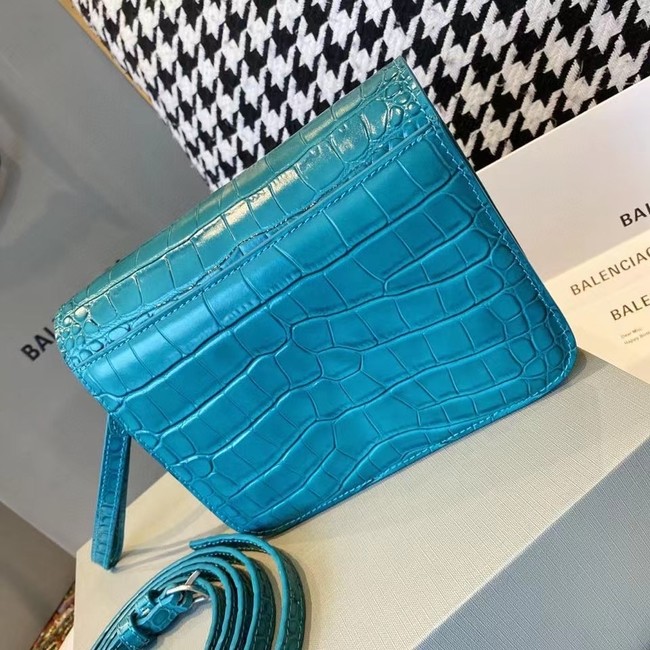 BurBerry Leather Shoulder Bag 80195 sky blue