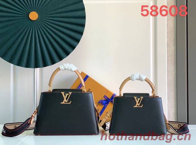 Louis Vuitton CAPUCINES BB M59266 Black&Arizona Beige