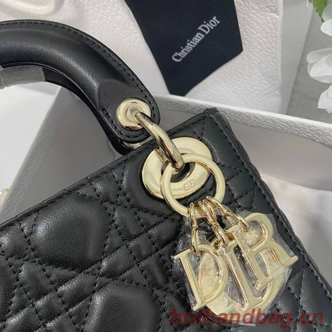 MINI LADY DIOR BAG Lambskin M0566OW black&gold