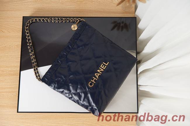 Chanel SHOPPING BAG Calfskin & Gold-Tone Meta AS3261 royal blue