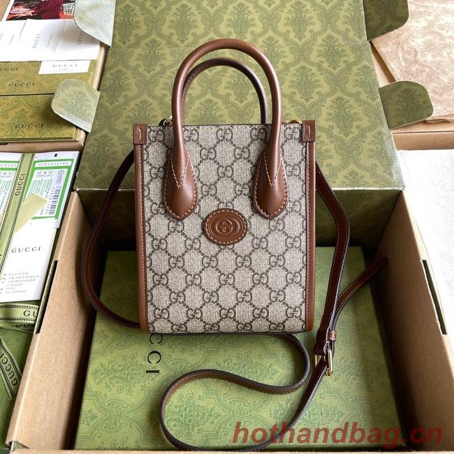 Gucci Mini tote bag with Interlocking G 671623 Brown