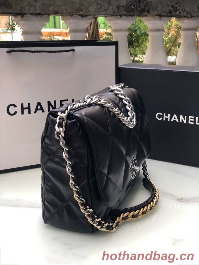 CHANEL Lambskin 19 Flap Bag AS1162 black