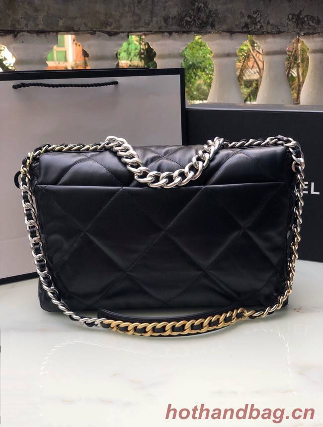 CHANEL Lambskin 19 Flap Bag AS1162 black