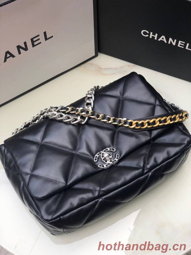 CHANEL Lambskin 19 Flap Bag AS1162 black