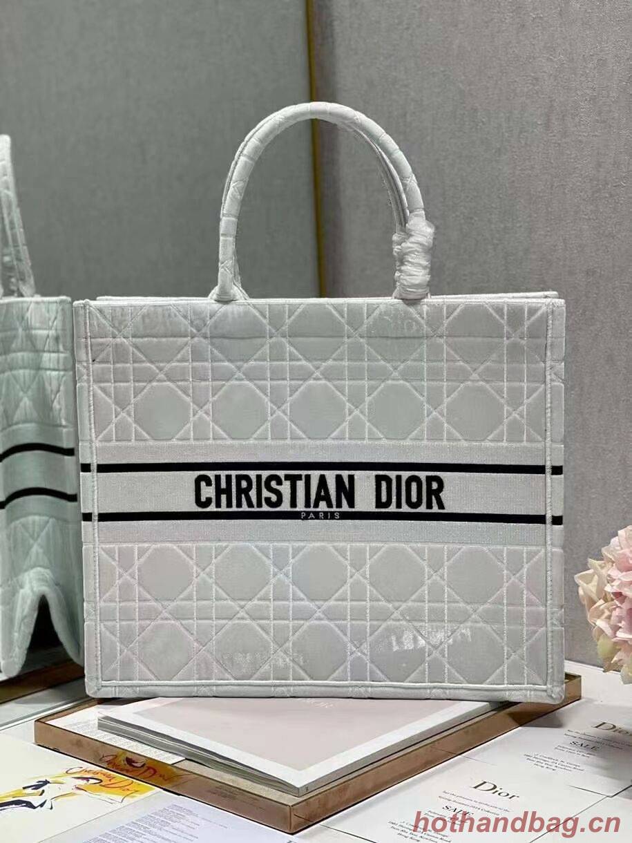 DIOR BOOK TOTE Velvet C1286-2 white