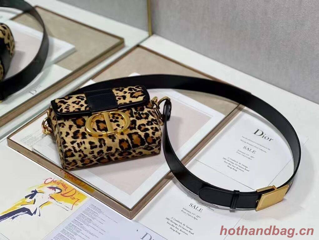 Dior 30 MONTAIGNE BOX BAG Oblique Jacquard C9288 Brown Leopard Print