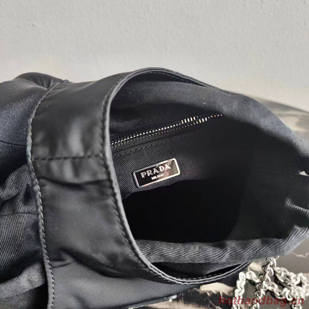 Prada Re-Nylon and Saffiano leather shoulder bag 1AG036 black