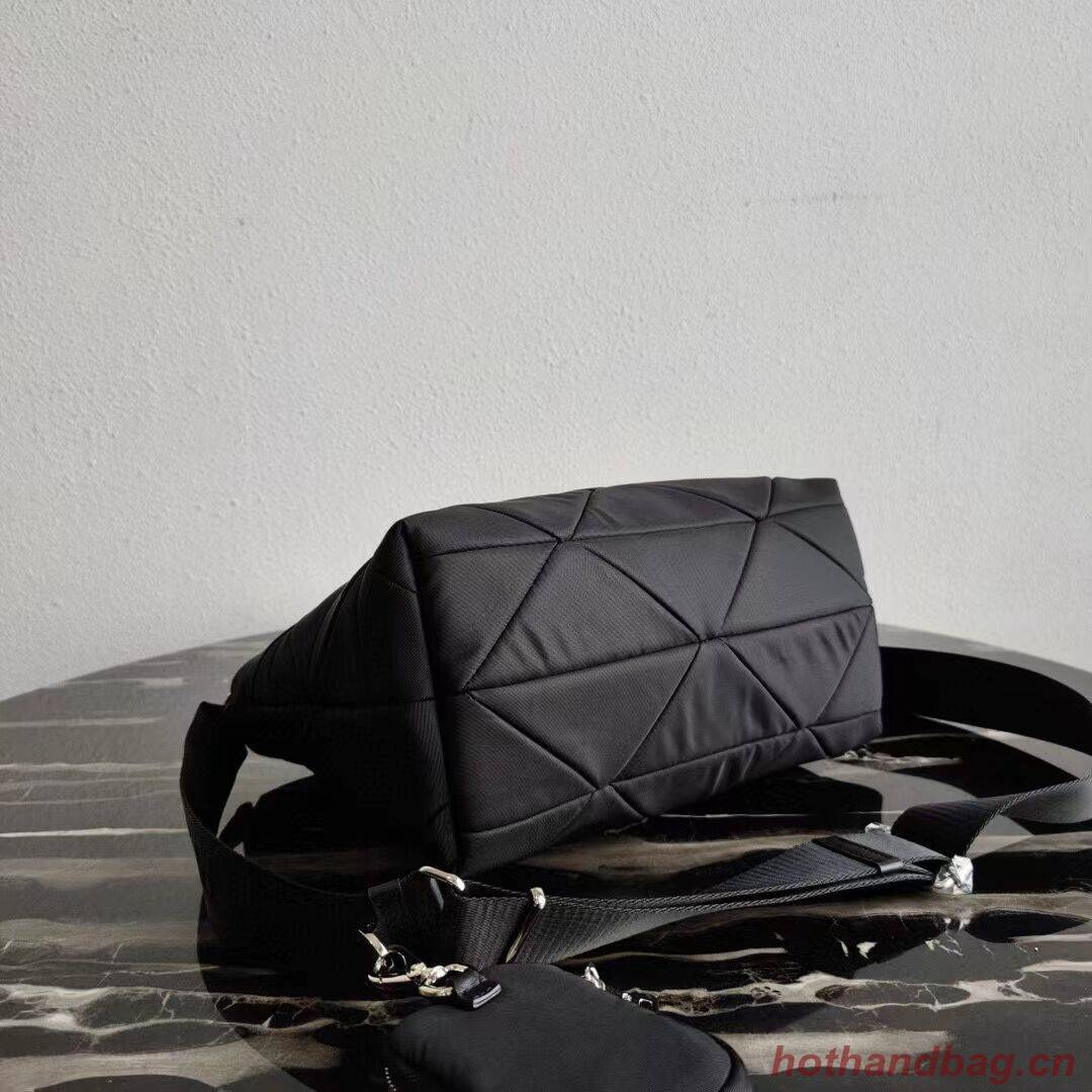 Prada Re-Nylon and Saffiano leather shoulder bag 1AG380 black