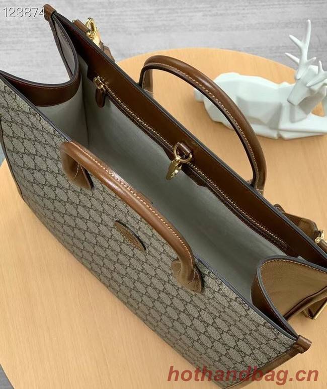 Gucci Medium tote with Interlocking G 674155 brown