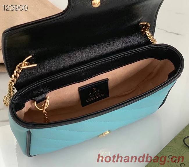 Gucci Online Exclusive GG Marmont mini bag 574969  light blue