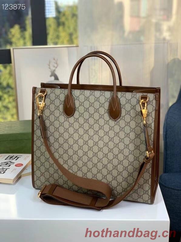 Gucci Medium tote with Interlocking G 674148 brown