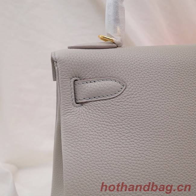 Hermes Kelly Shoulder Bag Original TOGO Leather KY3255 Pearl grey