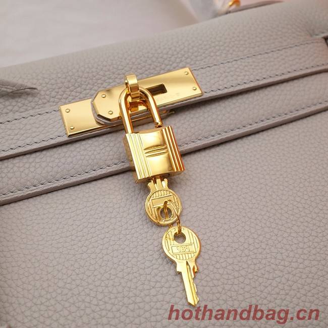 Hermes Kelly Shoulder Bag Original TOGO Leather KY3255 Pearl grey